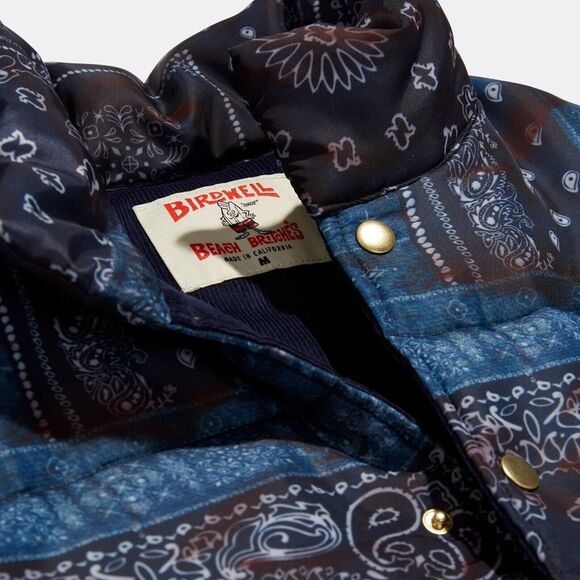 Birdwell Beach Britches Bandana Patchwork Puffer Vest Jacket Blue 2XL XXL - NWT - Picture 4 of 5